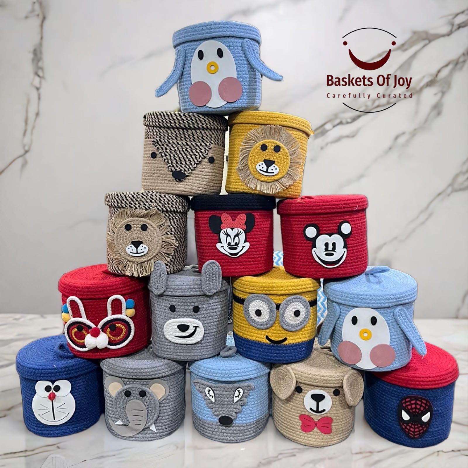 Character jute basket hampers 🧺