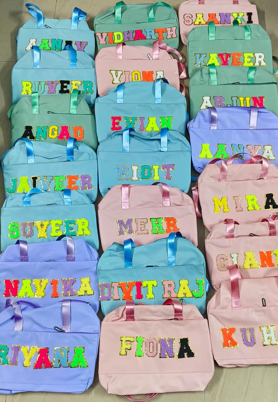 Personalised duffle return gifts ✨